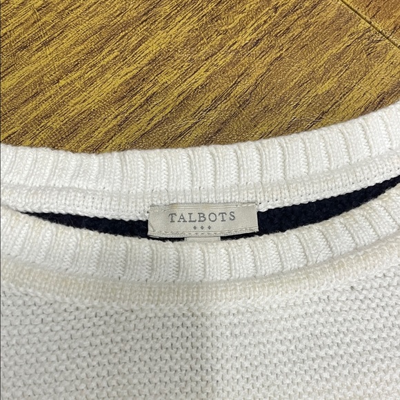 3/$10-Talbots Women's Sweater - Navy and Cream Stripes - Picture 4 of 8